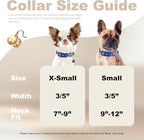 Floral Small Dog Collar with Bell for Small Dogs, Adjustable Flower Print Collar for Chihuahua Pomeranian, Reflective Soft Comfort Tiny Dog Collar (Small)