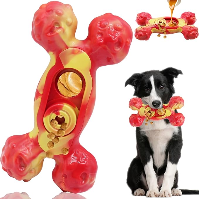 Magicorange Dog Chew Toys for Aggressive Chewers, 1 Pack Indestructible Toy for Medium/Large Breed, Nylon Dog Toys to Keep Them Busy,Bacon Flavor (Orange)