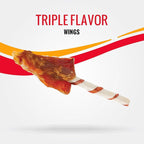 Good 'n' Fun Triple Flavor Wings, 24 Ounces, Rawhide Snack for All Dogs Made with Real Chicken, Pork Hide and Beef Hide