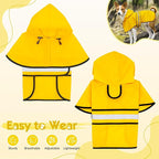 Weesiber Dog Raincoat, Adjustable Waterproof Dog Rain Jacket Poncho with Reflective Strip and Leash Hole, Lightweight Pet Rain Coat for Small to X-Large Dogs (M, Yellow)