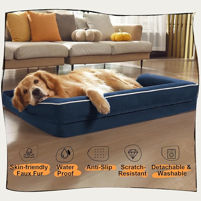 Small Dog Bed and Cat Sofa Waterproof Orthopedic Dog Beds for Small Dogs Cat Bed Comfy Pet Couch Sofa Beds with Washable Removable Cover & Non-Slip Bottom