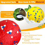 Petcare 2 Pack Dog Balls Toys for Aggressive Chewers Indestructible Tennis Balls for Medium Large Dogs Water Toy Chew Ball Tough Durable Big Dog Toys Bouncing Ball for Dogs to Fetch, Yellow+Red