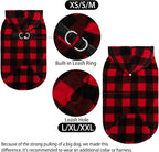 EXPAWLORER Dog Hoodie Fleece Sweater Vest, Plaid Dog Sweatshirt Fall Winter Pet Clothes with Leash Ring, Sleeveless Warm Cozy Puppy Clothing for Cat Small Medium Large Dogs Girl Boy, Checkered M