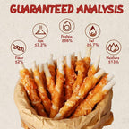 Dog Rawhide Chews, Chicken Wrapped Dog Treats Rawhide Twist Chicken Hide Sticks Natural Ingredients, 7.05oz, for All Breeds