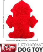 Jeffers Pet Plush Dog Toy with Squeaker, Fire Hydrant 8" - Soft Crinkle Fabric, Safe & Durable, Healthy Fun for Small & Medium Dogs, Interactive Play, Fetch, Tug - Best Gift for Active Games