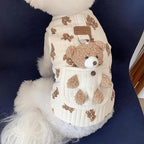 Cute Pet Apparel Plush Bear Pattern Cartoon Dog Clothes All Season Sleeveless Puppy Kitten Pullover Soft Skin-Friendly (White1, XS (1-2.2lbs))