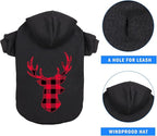 Dog Hoodie Sweater for Dogs Pet Clothes Buffalo Plaid Dog Hooded Sweatshirt Warm and Soft Breathable Cozy(Reindeer&XS)