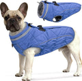 Dog Coat, Warm Dog Winter Coat for Small Dogs, Waterproof Jacket with Harness Built in, Reflective Turtleneck Cold Weather Coats with Zipper,Pet Fleece Vest Snow Jacket, Blue XS