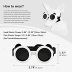 Namsan Dog Goggles Small Breeds, UV Protection Dog Glasses for XSmall to Small Dogs, Chihuahua Sunglases Windproof Dustproof Driving Eye Protection, Adjustable, Panda White
