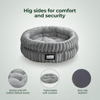 BALANCE Cat Bed Kitten Bed, Washable Round Cat Beds for Indoor Cats,Super Soft Plush Faux Fur Pet Bed for Puppy and Kitten with Anti-Slip Bottom