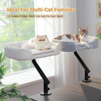 PAWZ Road Cat Desk Bed for Indoor Cats, Cat Bed for Desk Supports Up to 50 lbs, 360° Rotation & Adjustable, Nest Desktop Attachment Cats Hammock for Table, Gray