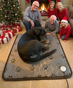 Dog Heating Pad for Large Dog Bed Outdoor Indoor,Electric Heating Blanket for Dog House Pad for Small Medium Pet Cat Puppy Waterproof Easy Clean Long Chew Proof Cord Gray,34"x21"