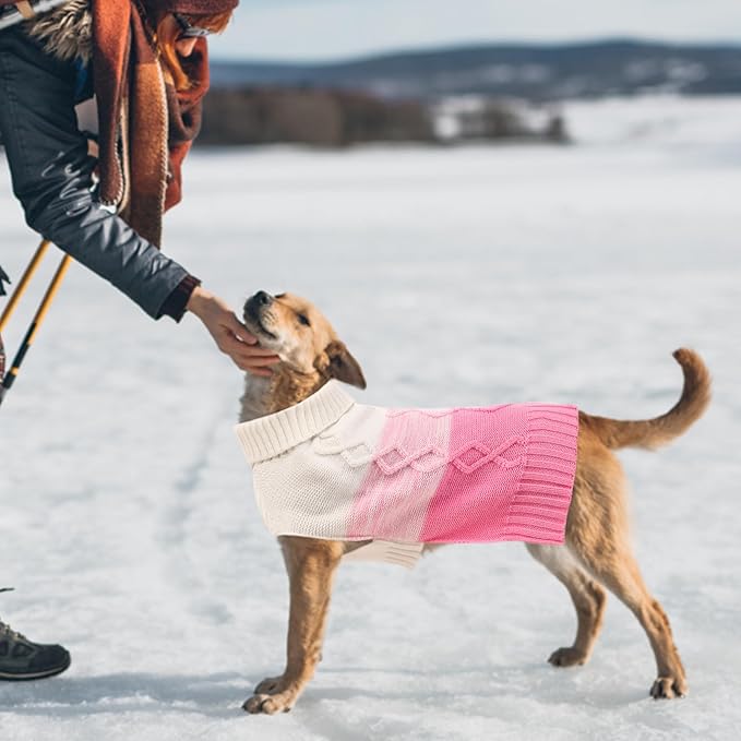 ASENKU Warm Dog Sweater for Small Medium Dogs,Pet Sweaters for Fall Winter Dog Clothing,Thicked Pullover Puppy Cat Turtleneck Sweater for Doggie Chihuahua Clothing