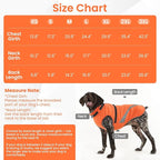 QBLEEV Dog Coat for Large Dogs, XL Dog Jacket for Winter Snow Waterproof with Built-in D-Ring Harness, Reflective Warm Thick Fleece Safety Vest, Cold Weather Snowsuit with Zip, Orange, XL