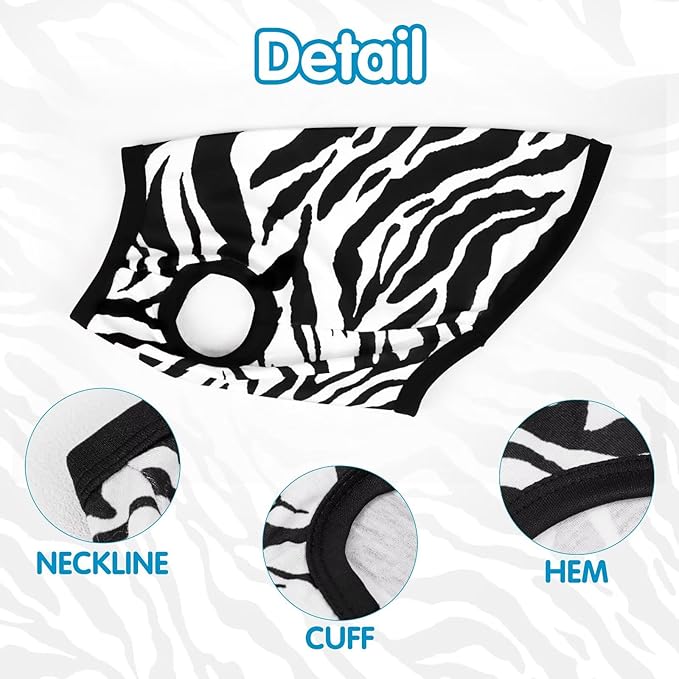 Adorable Zebra Print Dog Shirts – Lightweight, Cozy Outfit for Small to Medium Dogs, Soft & Snuggly Pet Wear for Everyday Comfort and Cuteness.Black L
