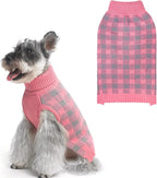 PUPTECK Dog Sweaters for Large Medium Small Dogs - Fall Classic Plaid Style Puppy Holiday Winter Coat Clothes Warm