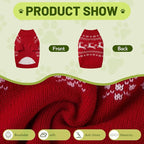 Christmas Dog Sweaters for Small Medium Large Dogs Classic Turtleneck Holiday Xmas Pet Clothes Cozy Stretchy Sweater for Chihuahua, Bulldog, Dachshund, Pug Small