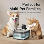 DownyPaws Cat Water Fountain Stainless Steel Cordless, 101 oz/3L FurSink Wireless Cat Water Dispenser for Pets, Battery Operated Pet Drinking Fountain with Motion Sensor, Easy Clean, Black