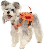 OneTigris Tactical Dog Harness Vest,No-Pull Service Dog Vest with Hook & Loop Panels,Adjustable Dog Vest Harness for Walking Hiking Training(Orange,XS)