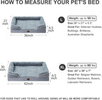 WNPETHOME Dog Beds for Large Sized Dogs, Washable Orthopedic Dog Couch Sofa Bed with Waterproof Lining & Non-Skid Bottom for Pet Sleeping