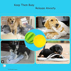 Dog Puzzle Toy, Treat and Dental Balls, Interactive Treat Dispensing Toy for Dogs, Durable Puppy Toys for Teething Small Dogs, Rubber Teeth Balls, Slow Feeder, 2-Pack (Medium Large)