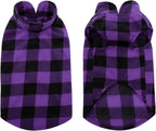 KAMA BRIDAL Spring Autumn Winter Coat Pullover Fleece Vest for Cats Small and Medium Dogs Thin Sweater Purple & Black Plaid (Purple, L)