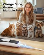 oneisall Low-Noise Dog Paw Trimmer with LED Light, Paw Trimmer for Dogs &Cats 0.8inch/20mm Wide Blade, 35dB Cordless Electric Pet Paw Grooming Clippers for Paws, Ears, Face, Rump