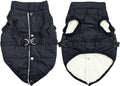 Dog Jacket with Harness,Fleece Lined Warm Puppy Coat for Winter,Soft Windproof Medium Dog Vest,Black XL