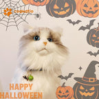 2 Pack Cotton Breakaway cat Collars with Bell,Safety Quick Release Pendant Cute Kitten Collar,Adjustable 20-30cm (Halloween1, 20-30cm)