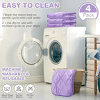 4 Pack Self Heating Cat Pad Self Warming Dog Mat Reflects Body Heat Extra Warm Thermal Pet Pad Washable Dog Cat Bed Crate Bed Mat Blanket(16 x 20 Inch,Purple)