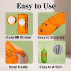 420 Counts Dog Poop Bags Rolls with Dispenser & Leash Clip, Scented Poop Bags for Dogs Waste, Extra Thick & Leak Proof for Poop Doggie Puppy Pet Waste, 9" x 13", Orange