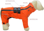 Dogs Waterproof Jacket, Lightweight Waterproof Jacket Reflective Safety Dog Raincoat Windproof Snow-Proof Dog Vest for Small Medium Large Dogs Orange 5XL