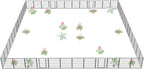 FXW Garden Fence Outdoor for The Yard – 32in(H) x 109.4ft(L) Heavy Duty Metal Animal Barrier for Dog and Rabbit, Decorative Dog Fence, 48 Panels, Silver