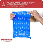 Downtown Pet Supply Poop Bags for Dogs with Dispenser, 500 Count - Leak-Proof Dog Waste Bags and Bone-Shaped Dog Poop Bags Holder for Leash - Rainbow with Paw Prints, 12.5" x 8.5"