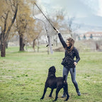 Flirt Pole for Dogs, Extendable Dog Flirt Pole with Detachable Interactive Toys Teaser Wand with Lure Chewing Toy for Outdoor Exercise & Training Interactive Toys Heavy Duty Dog Toy