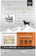 I and love and you Nude Super Food Dry Dog Food - Turkey + Chicken - Prebiotic + Probiotic, Grain Free, Real Meat, No Fillers, 23lb Bag
