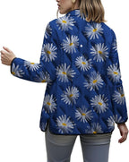 LIZALIG Women's Cropped Puffer Jacket Lightweight Floral Print Long Sleeve Padded Quilted Puffy Cardigan Coat