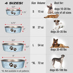 Loving Pets Bella Dog Bowls- Stainless Steel Dog & Cat Bowls - Spill Proof Dog Food Bowl, Cat Bowl, Puppy Essentials & Pet Supplies Great for Home & Travel (Medium 20-35 lbs, Murano Blue)