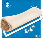 Jack&Pup 5-6" Filled Dog Bones for Large Dogs, Flavored Shin Dog Bones Long Lasting, Stuffed Bone for Dogs, High Protein, Variety Pack - Bully Stick, Bacon and Cheese, Peanut Butter Flavor - 3 Pack