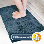 Muddy Mat® Shown on TV – Super Absorbent Door Mat Indoor, Microfiber Quick Dry Chenille Entryway Rug, Non-Slip Front Door Mat, Indoor Mats for Entryway, Machine Washable Pet Rug, Atlantic Blue 36"x60"