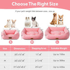 Orthopedic Dog Bed for Medium Dogs,Dog Sofa Beds Supportive Foam Pet Couch Bed with Removable Washable Mat and Nonskid Bottom (Medium, Pink)