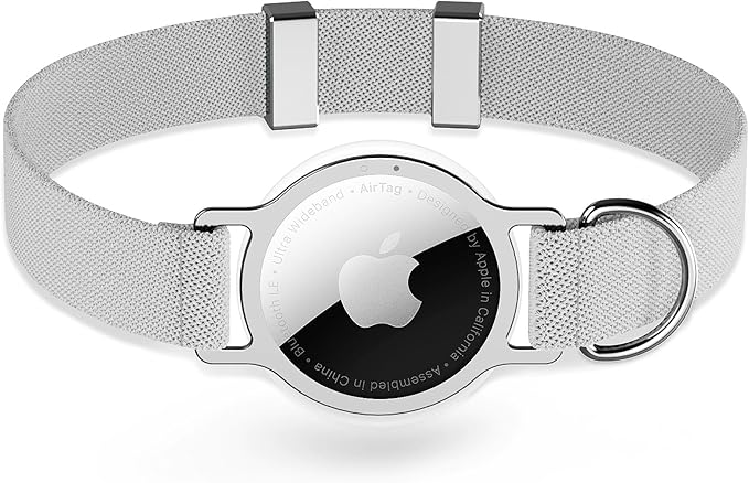 AirTag Cat Collar,Ultra Elastic Cat Tracker Collar with Apple Air Tag Holder, [Lightweight][Scratch Resistant] Stepless Adjustable GPS Pet Collar for Cats Kittens (Grey)