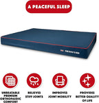 The Dog’s Bed Orthopedic Memory Foam Dog Bed, XXXL Blue Oxford with Red Trim UK Flag, Pain Relief for Arthritis, Hip & Elbow Dysplasia, Post Surgery, Supportive, Calming, Waterproof Washable