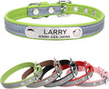 Yonsbox Personalized Reflective Dog & Cat Collar with Silent ID Tag, Custom Engraved Pet Name & Phone Number, Ultra Soft Microfiber, No-Jingle Safety Collar for Small Medium Large Dogs
