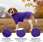 IECOii Dachshund Sweater,Turtleneck Dog Sweater for Small Medium Dogs Girl Boy,Stretchy & Breathable,Warm Knitted Pullover Coat,High Neck Knitwear for Cold Weather Indoor & Outdoor Wear (Purple, M)