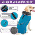 SUNFURA Small Dog Coat, Warm Dog Winter Jacket, Reflective Pet Snow Jacket with Fleece Lined, Waterproof Puppy Snowsuit Pet Sweater Clothes for Small Dogs, Turquoise XS