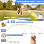 Automatic Ball Launcher for Dogs, 40-80Ft Distance Dog Ball Thrower Launcher, Rechargeable Automatic Dog Balls Launchers with 4 Balls (2.5"), Remote Control Thrower for Medium/Large Dogs (Blue)
