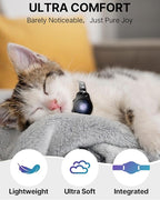 Cat Tracker Collar Waterproof Airtag Cat Collar with Finder Tag (iOS ONLY Not for Android Devices), Compatible with Apple Find My, Breakaway Tractive with Reflective Pattern & Bell, Black, 8-12"