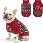 SCENEREAL Turtleneck Dog Sweater for Small Medium Large Dogs Girls Boys, Christmas Plaid Pullover Puppy Sweatershirt, Dogs Cold Weather Outfit Clothes, Ideal Gift for Pet in New Year, Red Plaid M