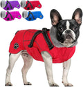 Doglay Dog Jacket Waterproof Dog Coat with Harness Built in, Christmas Puppy Winter Coat Reflective Turtleneck Puffer Snow Jackets for Small Medium Large Dogs